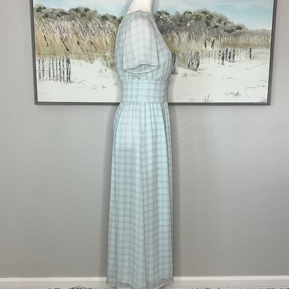 NWT EMPORIO ARMANI V-Neck Check Print Chiffon Dress Sz 42 (US 6) - Picture 9 of 16